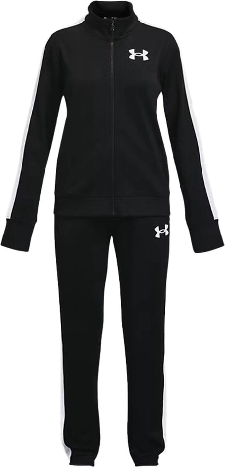 Under Armour ua Rival Knit Track Suit-Blk Mädchen-Trainingsanzug – Schwarz – Weiß