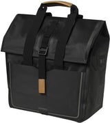 Basil Urban Dry Shopper - Waterproof bicycle shopper, Vegan Leather Details, adjustable closure, reflection, matte black