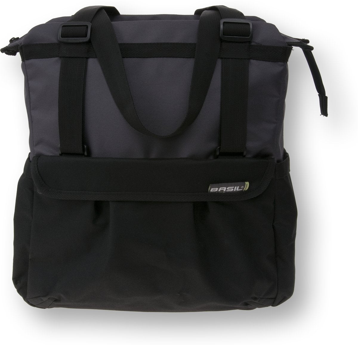 Basil Shopper XL Bolsa de bicicleta deportiva y moderna para comestibles y playa, antracita negra, 20L