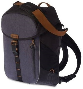 Basilikum Miles Bicycle Rucksack - Multifunktionaler grauer Fahrradbeutel für Männer - 17l - Hook -on -System