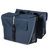 Basil Forte double sac à vélo, eau-représentante, noir bleu marine, 35L