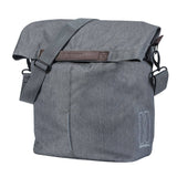 Basil City Shopper Bicycle Shopper, Gray Melee, 14-16L, Vegan Leder, Water retaining folding, Reflection