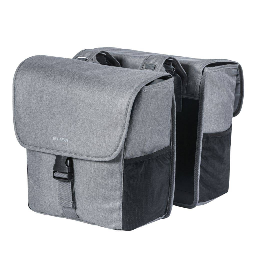 Basil Go Go Double Bicycle Bag Grey - 32L