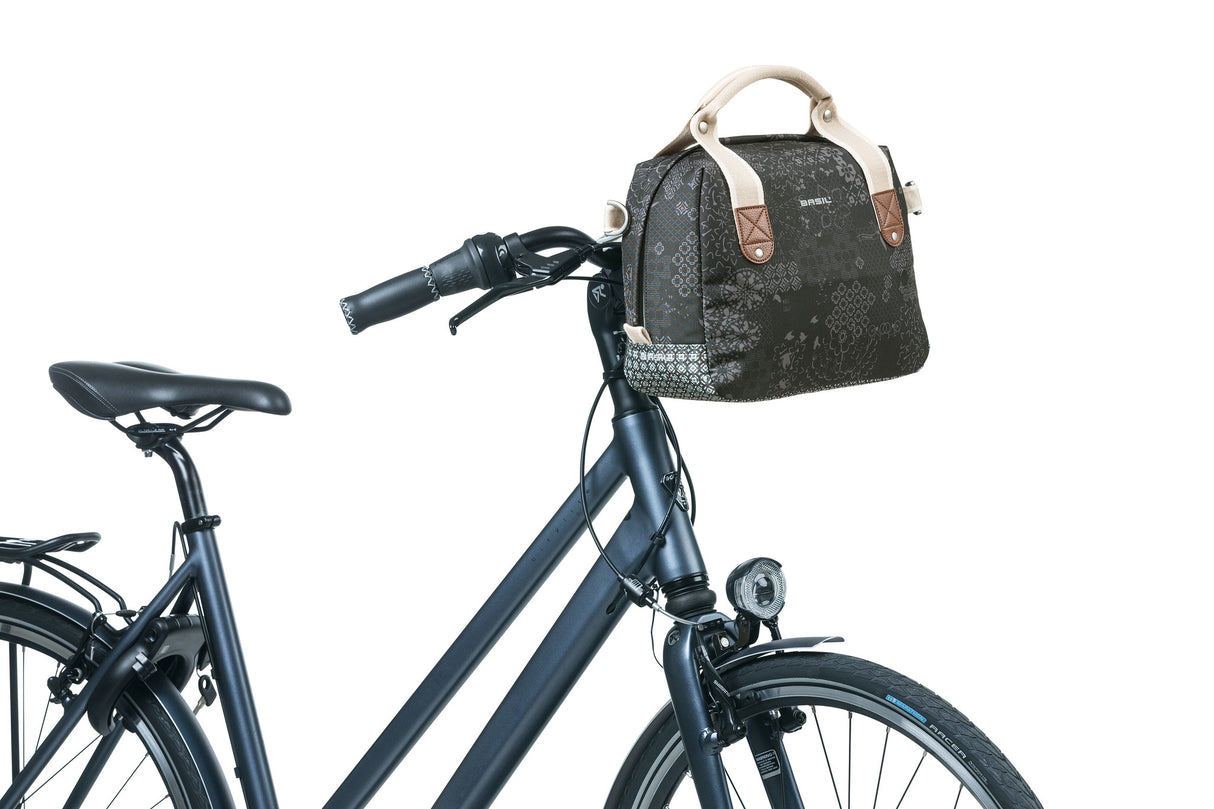 Basil Bohème City Bag - elegant green hand, shoulder and handlebar bag for women, suitable for electric bicycles and city bikes - Black