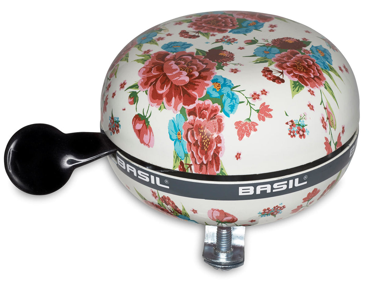 Basil Bloom bicycle bell 80 mm white with flowers