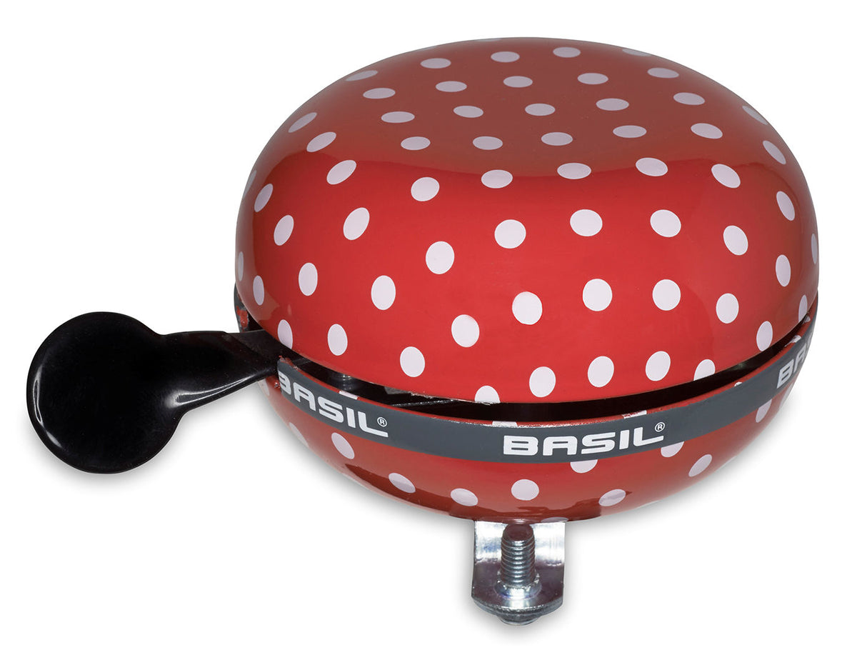 Basilikum Polkadot Fahrradglocke 80 mm Rot Weiß