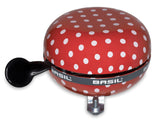 Basilikum Polkadot Fahrradglocke 80 mm Rot Weiß