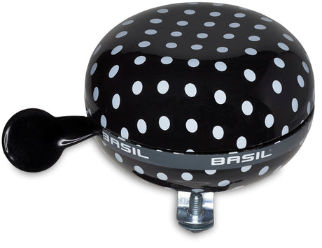 Basil Polkadot Bicycle Bell 80 mm Černá bílá