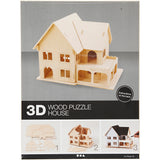 Creativ Company 3D-Holzbaukasten, Haus mit Veranda, Maße 22,5x16x17,5, 1 Stück