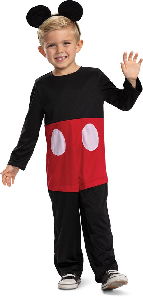 Disney-Disguise – Vorschul-CG-Mickey-Friends-Kostüm, klassisches Mickey-Kostüm, Größe XS (3–4 Jahre), Jungen