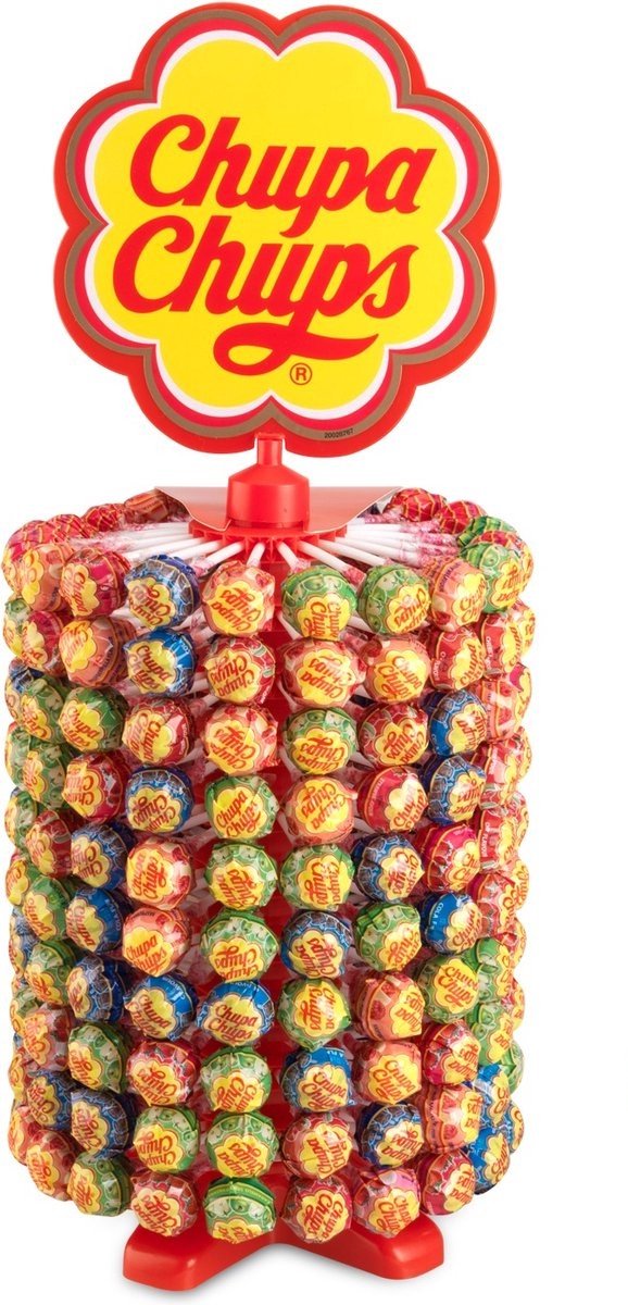 Chupa Chups Wheel das Beste aus - Süßigkeiten - inklusive Cola-, Erdbeer-, Apfel-, Erdbeer-Creme-Geschmack - 1x200 Stück