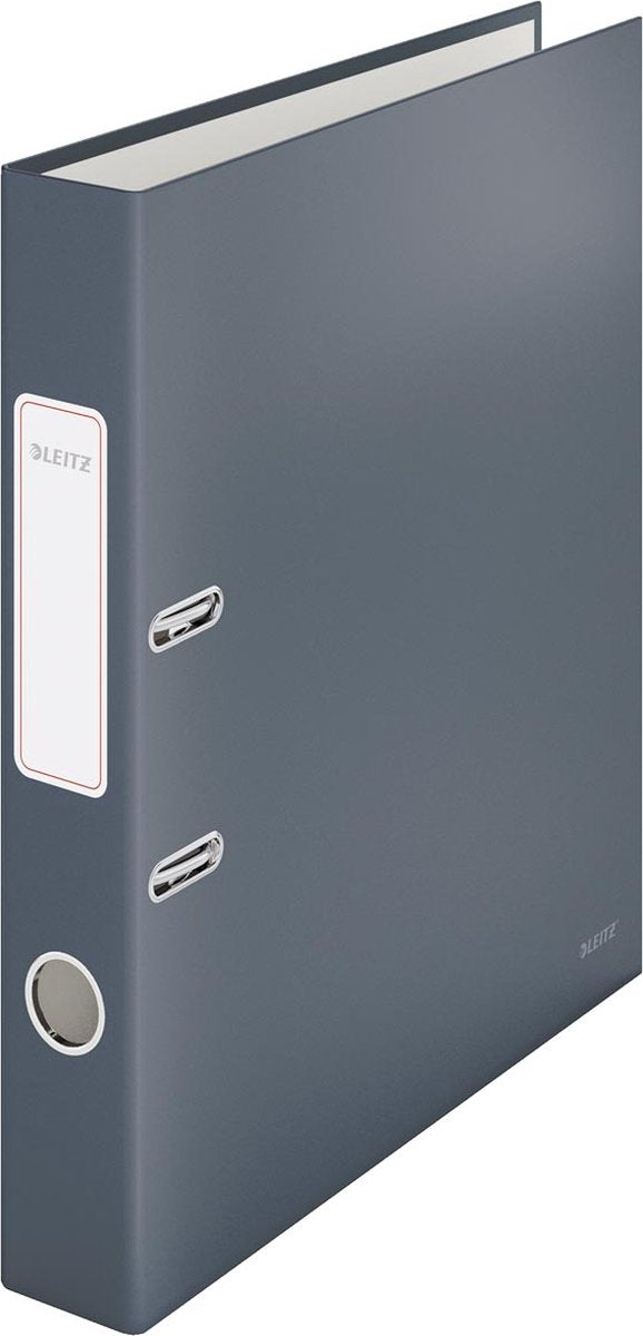 Leitz Cozy 180° A4-Ordner mit Rückenschild – 2-Ring mit weicher Oberfläche – Rückenbreite 50 mm – Samtgrau