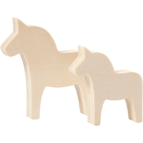 Creativ Firmenpferd, H: 8+10 cm, B: 7+9,5 cm, Stärke 1,8 cm, 2 Stück 1 Karton