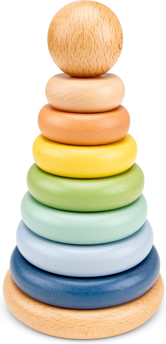 Woet ® houten stapelringen - stapeltoren - ring stapelaar - fsc - educatief houten speelgoed voor kinderen - montessori speelgoed - vanaf 1 jaar