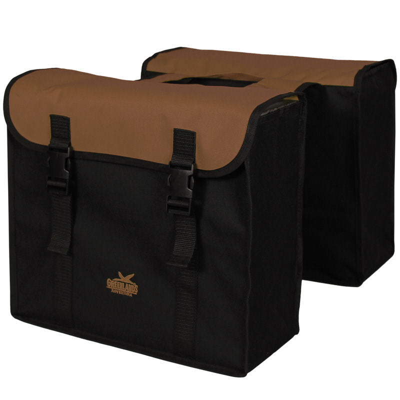 Greenlands dubbelväska, L Black-Brown. Dimensioner 37x33x14 (2x) cm 34L.