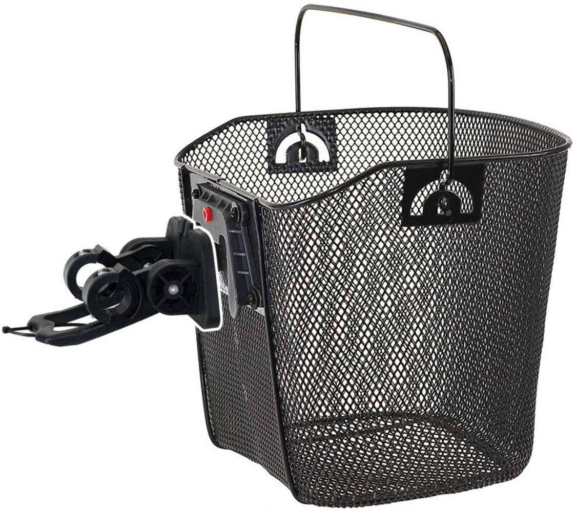 Ventura removable bicycle basket with steering mount black