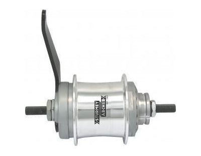 Ausrüstung Hub Sturmey Archer S2C Duomatic 2-Gang Coaster Bremsknotenhub 36 Löcher Silber