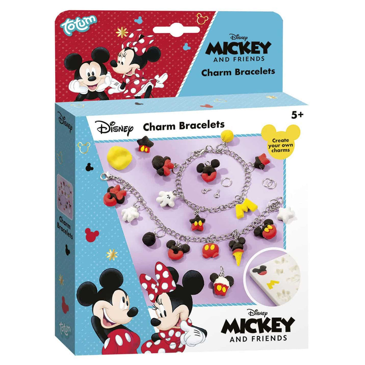 Intro Totum Disney Mickey und Minnie Mouse Charm-Armbänder ergeben 2 Teile