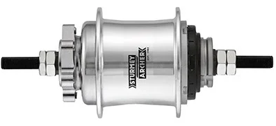 Sturmeyarcher Gear Hub 2 Speed ​​Sturmey Archer Automatisk A2K 36 TANDS TIL DISK BRAKE Sølv