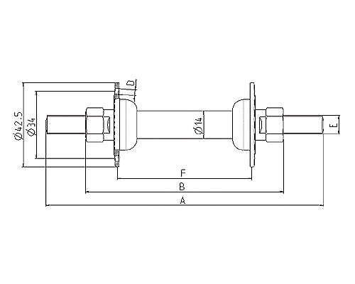 Marwi Fore hub 412 36 holes 100 mm built -in width chromed