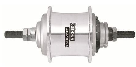 Gear Hub Sturmey Archer S -rf3 3 Geschwindigkeit Vrijloop - 36 Löcher - Silber