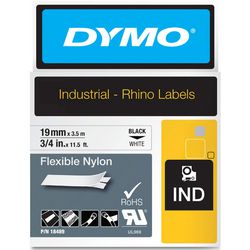 Nylonband Dymo Rhino schwarz, weiß 19 mm x 3,5 m