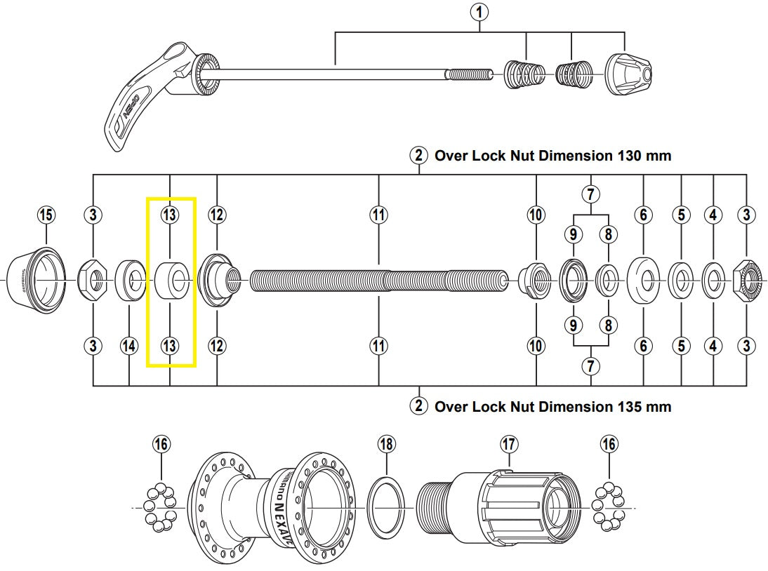 L'autobus a distanza Shimano ha lasciato 8 mm