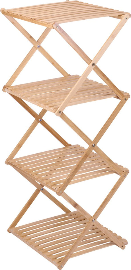 Alpina badkamerrek - 4-laags - 40 x 33.5 x 93.5 cm - opvouwbaar - bamboe - bruin