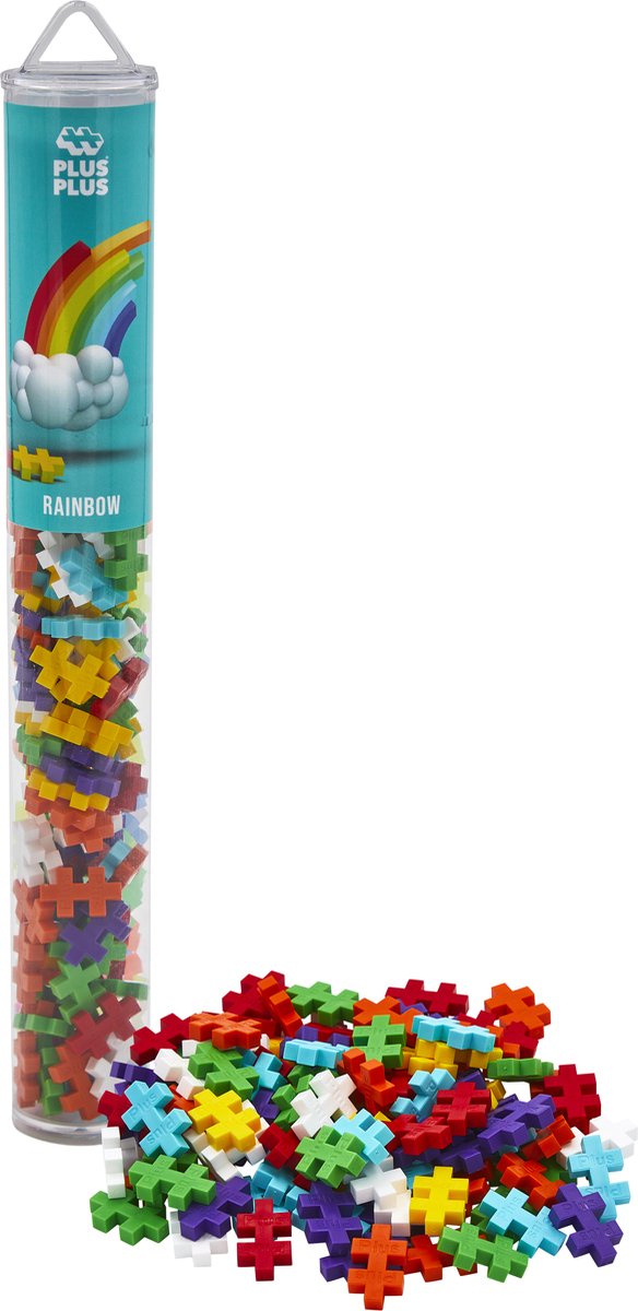 Plus-Plus Tube Regenbogen 100-teiliger Baukasten – 4265 – Konstruktionsspielzeug – Konstruktionsspielzeug – Set mit Bausteinen – ab 5 Jahren