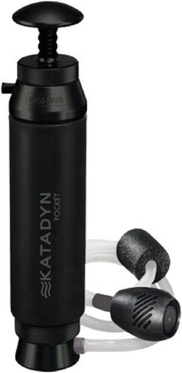 Katadyn Pocket Water Filter Tactical Line – Tragbarer Wasserfilter – für Camping, Survival Outdoor-Abenteuer – Wasserfiltersystem – Trinkwasserfilter – Tiefenfiltration – Schwarz