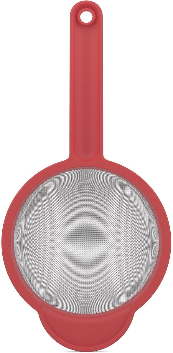 Mepal zeef chef it - 16.7 cm - met handig ophangoog - past in beslagkommen - hittebestendig tot 110°c - vaatwasmachinebestendig - bakspullen - coral