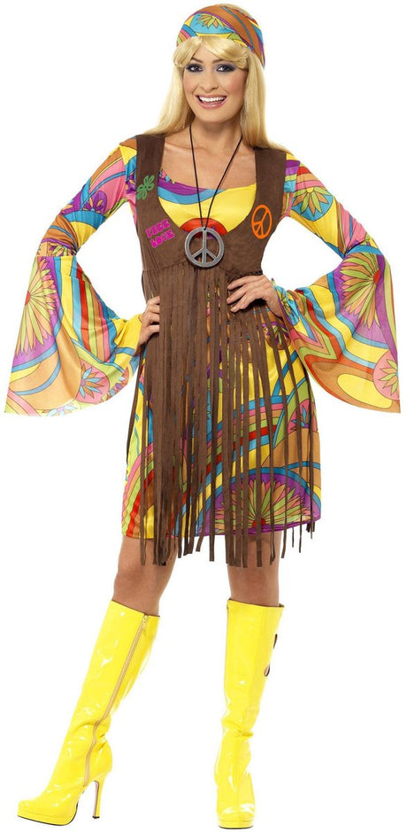 Vegaoo Hippie-Outfit für Damen – Fasching – Größe L