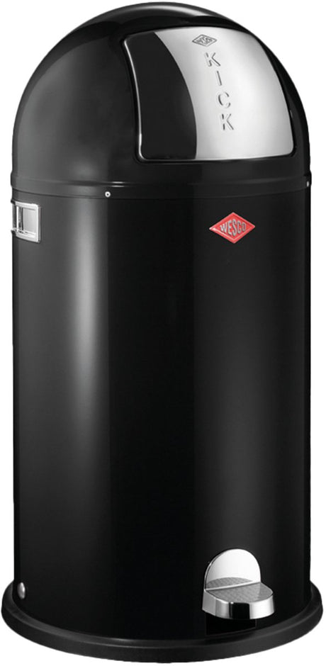 Wesco Kickboy Mülleimer | Treteimer | 40 Liter | Metall - schwarz | Abfallbehälter - hergestellt in Deutschland