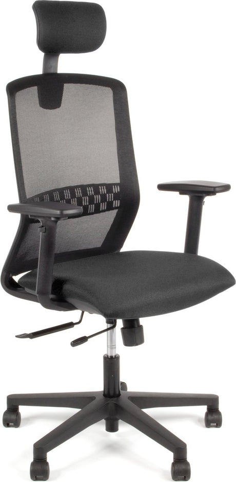 Linea tekna 01 pt – Bürostuhl – ergonomisch EN1335 – mit Kopfstütze – mehrfach verstellbar – schwarz