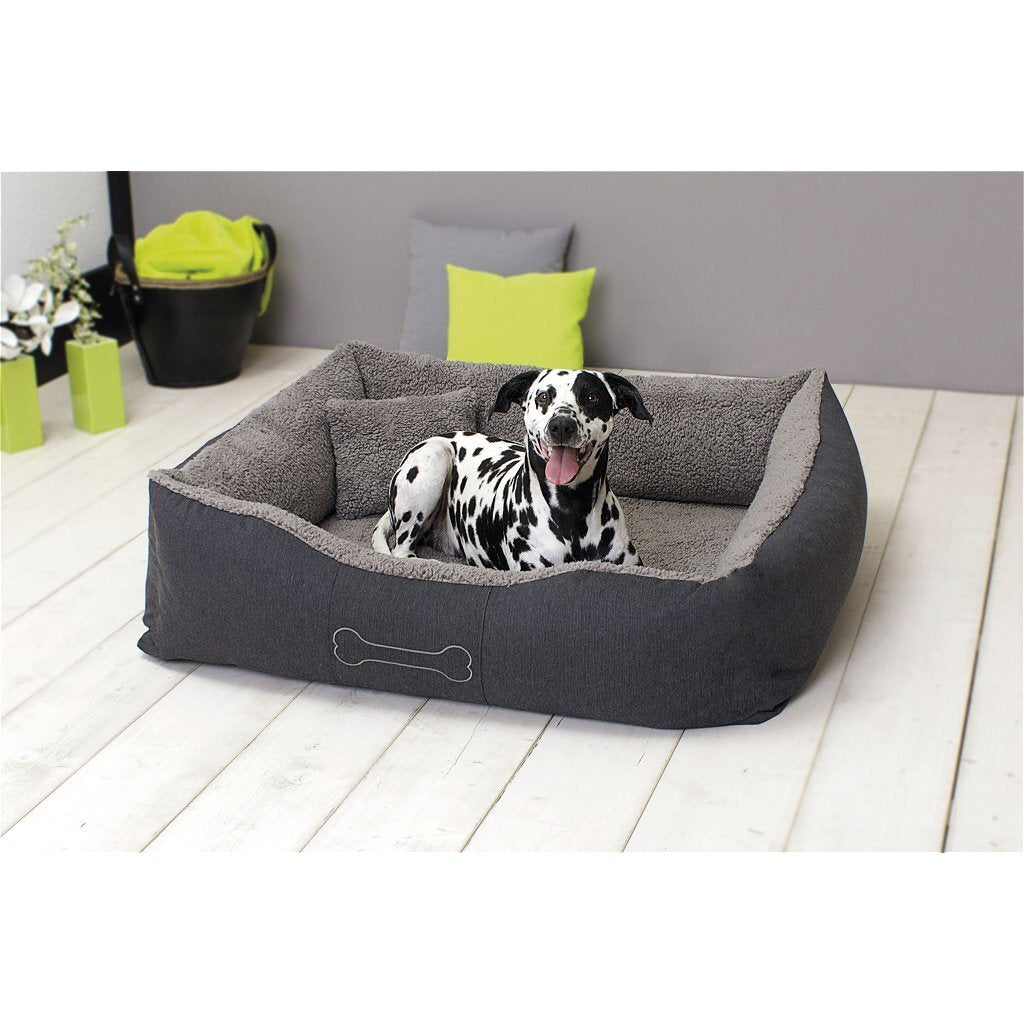 Sun Garden Luxus-Hundebett Lucky + Kissen 59x67x20 cm braun beige