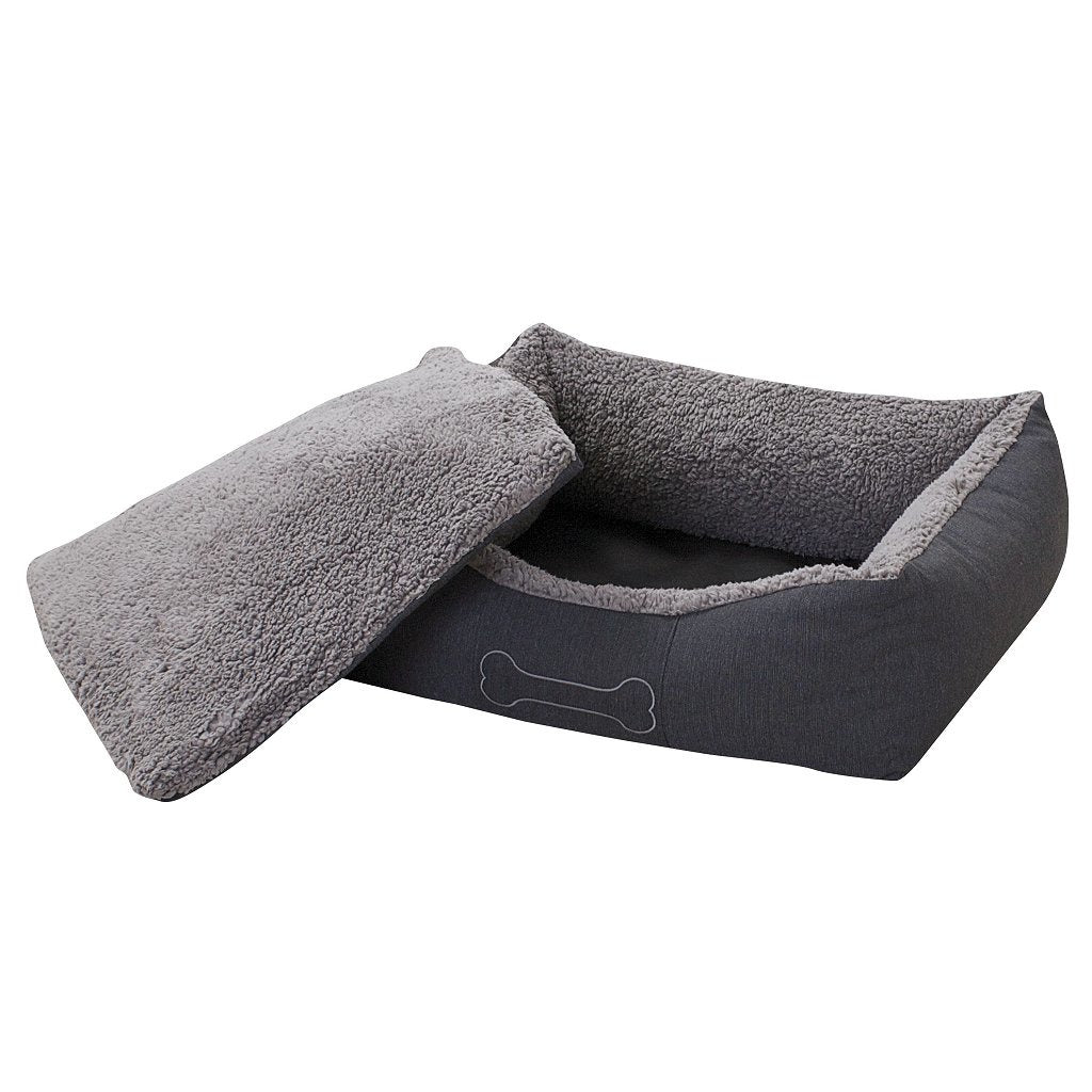 Sun Garden Luxus-Hundebett Lucky + Kissen 59x67x20cm grau