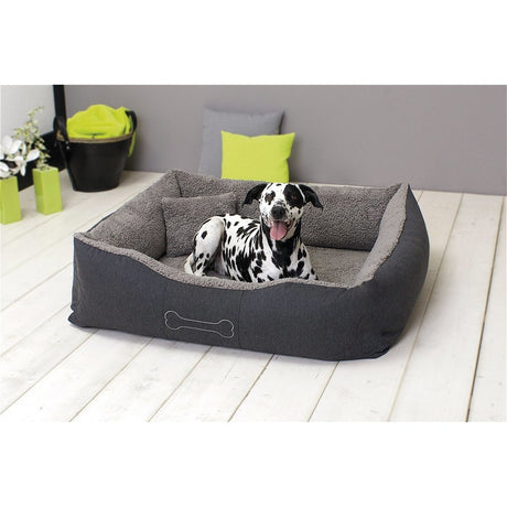 Sun Garden Luxus-Hundebett Lucky + Kissen 80x70x20cm grau