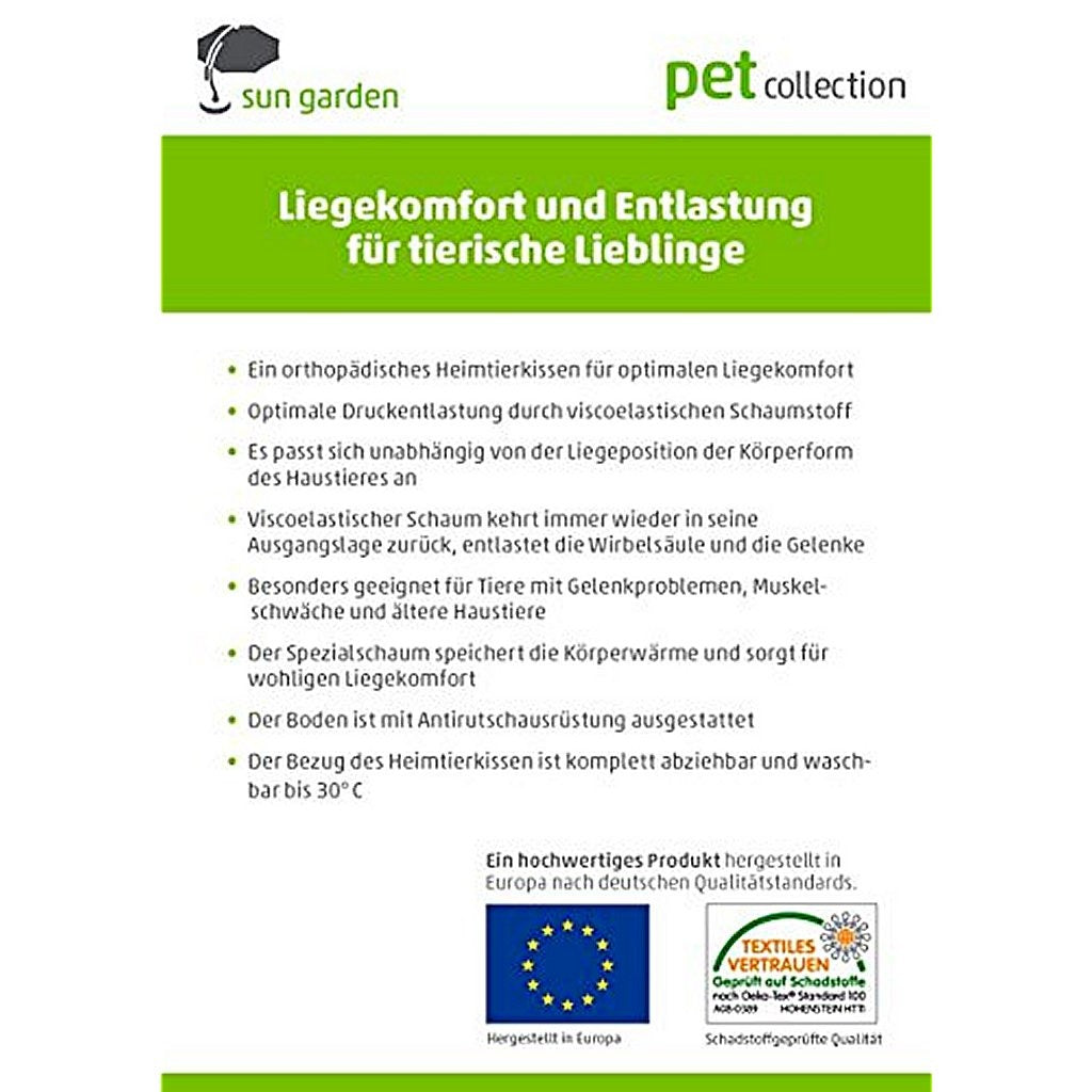 Sun Garden Buddy Orthopädisches Hundekissen 72x50x8cm Anthrazit