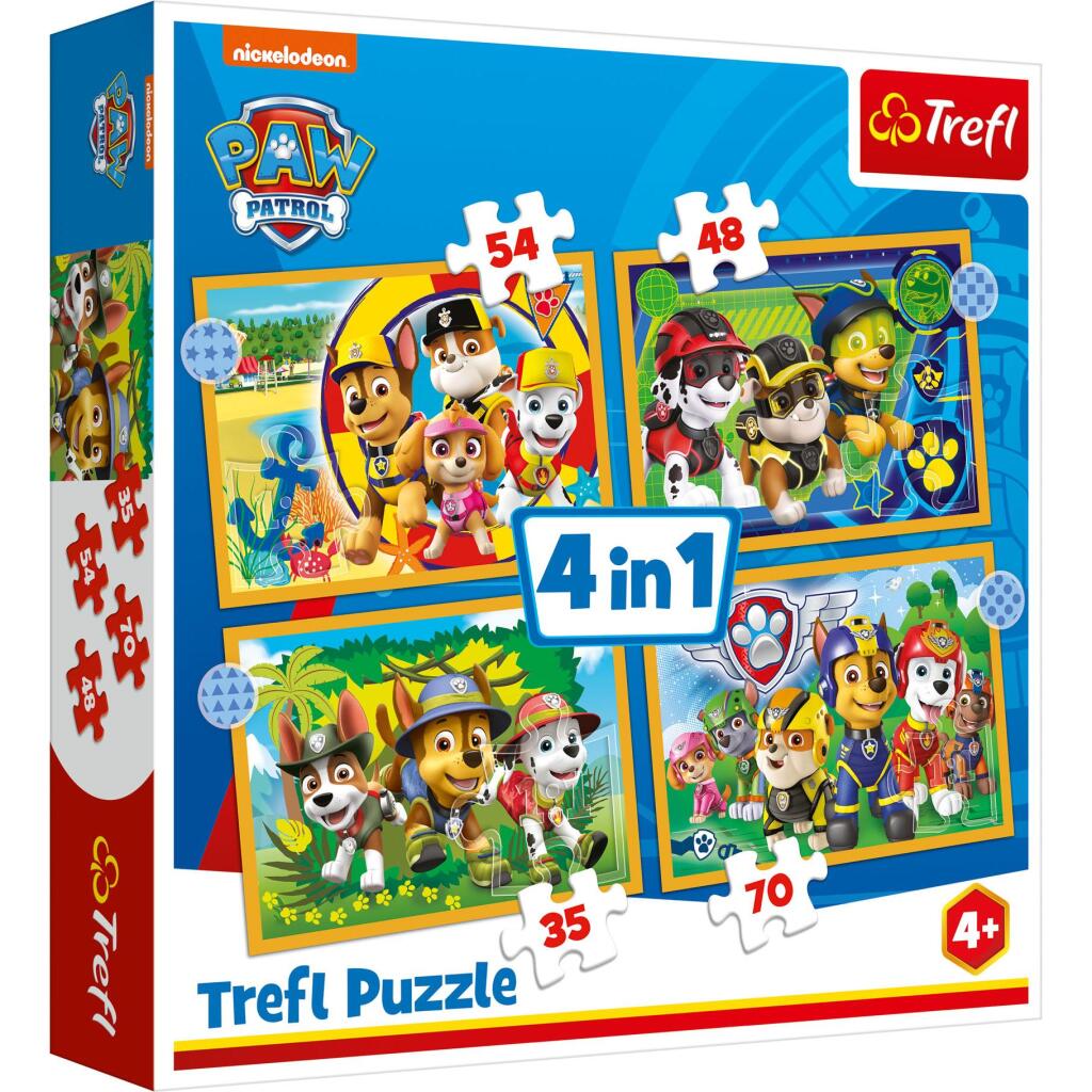 Trefl Paw Patrol 4in1 Puzzle 35-70 pezzi