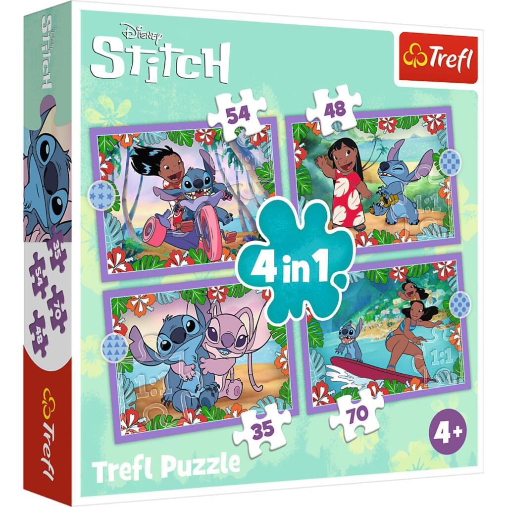 Trefl Disney Stitch 4in1 Puzzle 35-70 Stécker