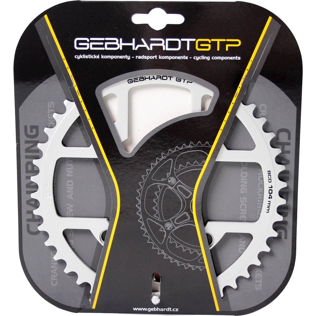 Gebhardt Chainring 46 Tands Silver, Shimano, 4 díry, ATB Triple