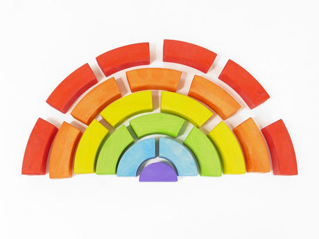 Bajo-Regenbogenblöcke aus Holz. 21 Stück.