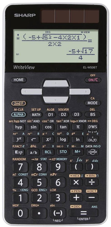 Wissenschaftlicher Taschenrechner von Sharp – elw506tgy – Schwarz – 1x LR44-Batterie – sh-elw506tgy