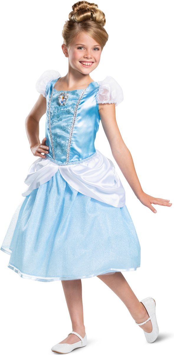 Verkleidung Disney Prinzessin – Aschenputtel, Cinderella Deluxe, Größe M (7-8 Jahre), Mädchen