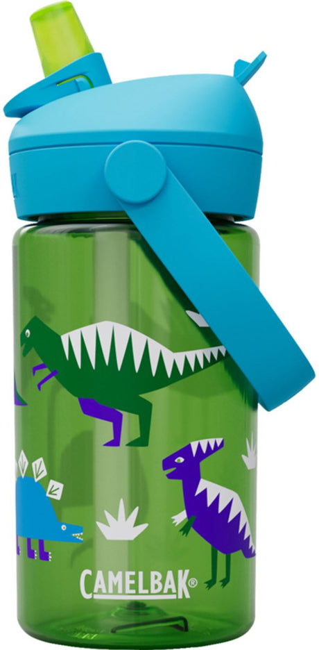 Camelbak Thrive Flip Straw Trinkflasche Kinder – 400 ml – mit Strohhalm – Wasserflasche – Grün (hüfte Dinosaurier)