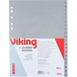 Tabbladen viking pp a4 120micron grijs 1-20 11 gaten