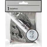 Creativ Company Folienballon, 3, H: 41 cm, Silber, 1 Stück