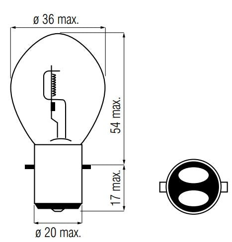 Roba svetilka 12 volt 25 25 vatov BA20D