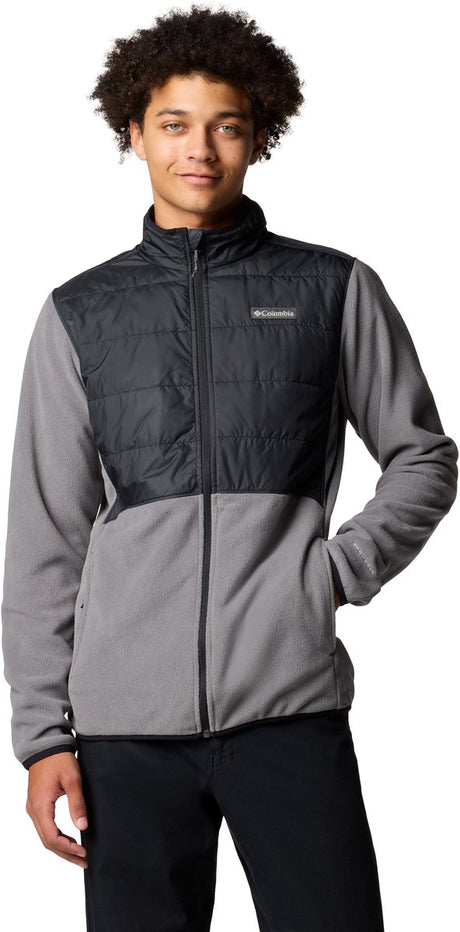 Columbia Basin Butte™ Full Zip Fleece II Outdoor-Weste für Herren – Stadtgrau, Schwarz – Größe S