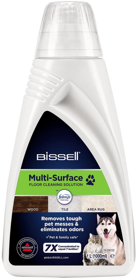 Bissell multi-surface pet vloerreinigingsmiddel 1l - geschikt voor crosswave spinwave - vloerreiniger met febreze - verwijdert huisdier vlekken en geuren - veilig voor tegels en hout - 2550